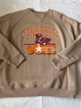 Tennessee Volunteers Tan Pullover Crewneck Sweatshirt